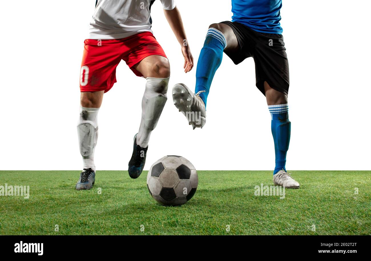 Football Soccer Player is Number One in a Stadium Background Stock