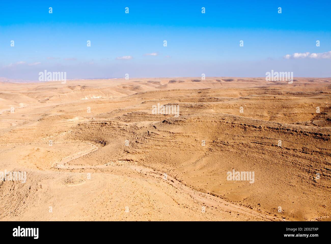 Aerial Photography of the Negev Desert landscape, Israel Stock Photo 