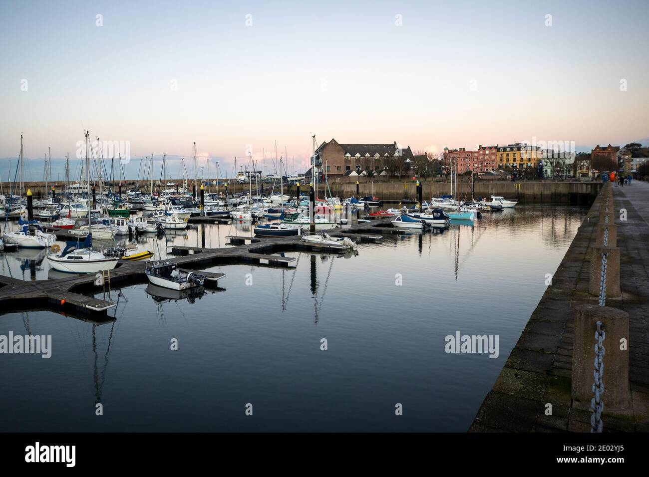 Bangor Marina in Northern Ireland. Potential sightings of UFOs, including a man who said he had been delivered to Bangor Marina by extraterrestrials, were made to the PSNI this year. Stock Photo
