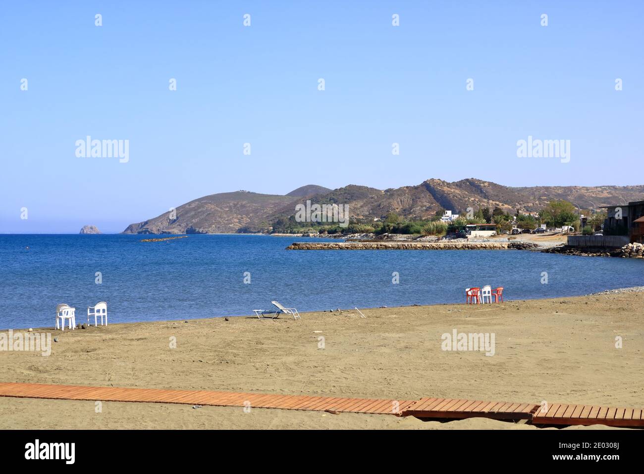 The small harbor village Kato Pyrgos at Cyprus island Stock Photo