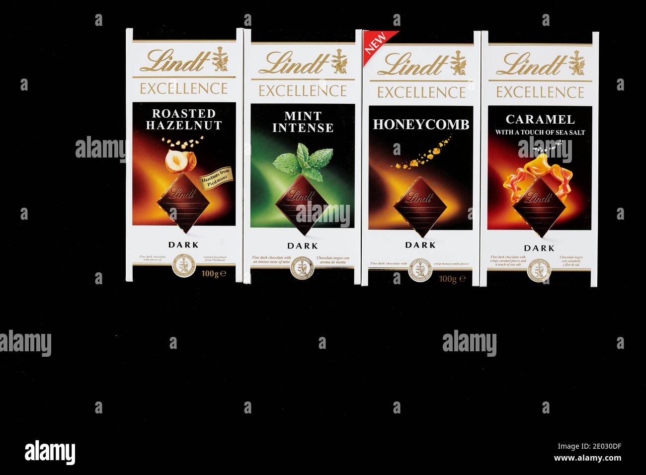 Assorted Lindt dark chocolate bars Stock Photo Alamy