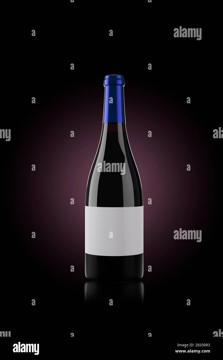 Bottle of red wine in a dark background Stock Photo - Alamy