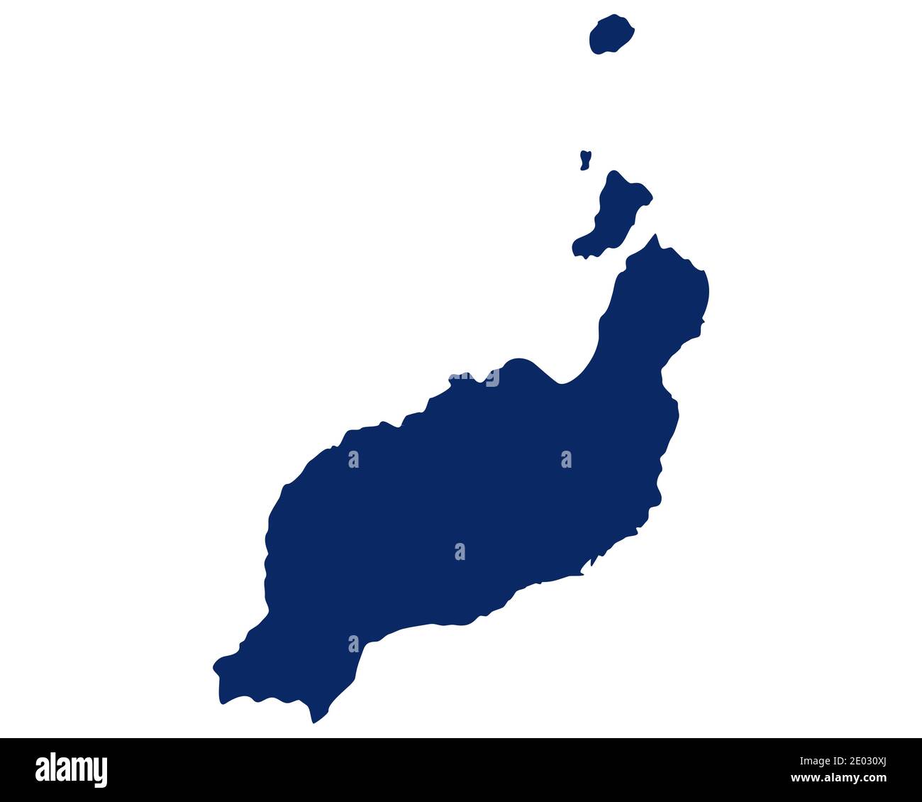 Map of Lanzarote in blue colour Stock Photo Alamy