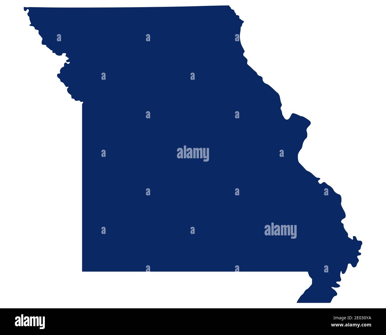 Map of Missouri in blue colour Stock Photo Alamy