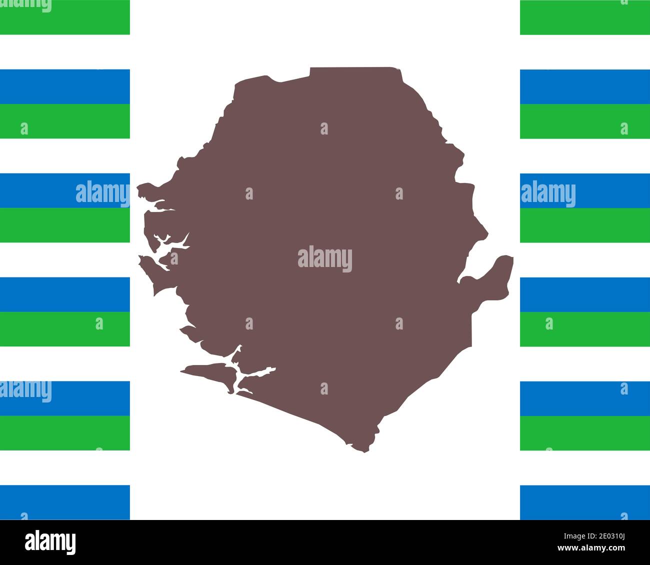 Map of Sierra Leone on background with flag Stock Photo - Alamy