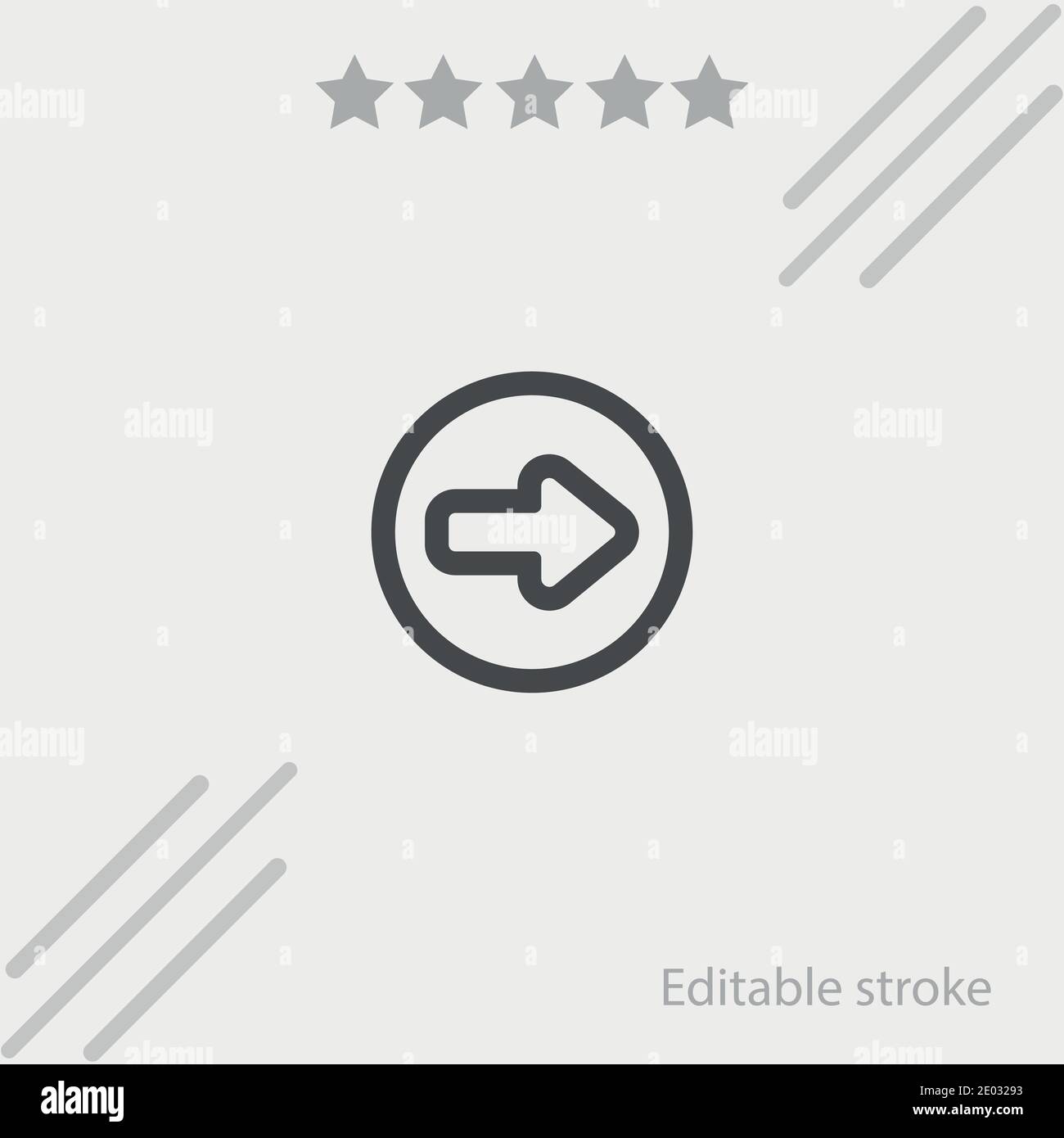 right arrow in a circle outline vector icon modern simple vector ...