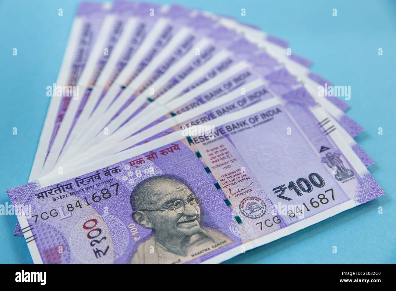 100 rupees notes india Stock Photo