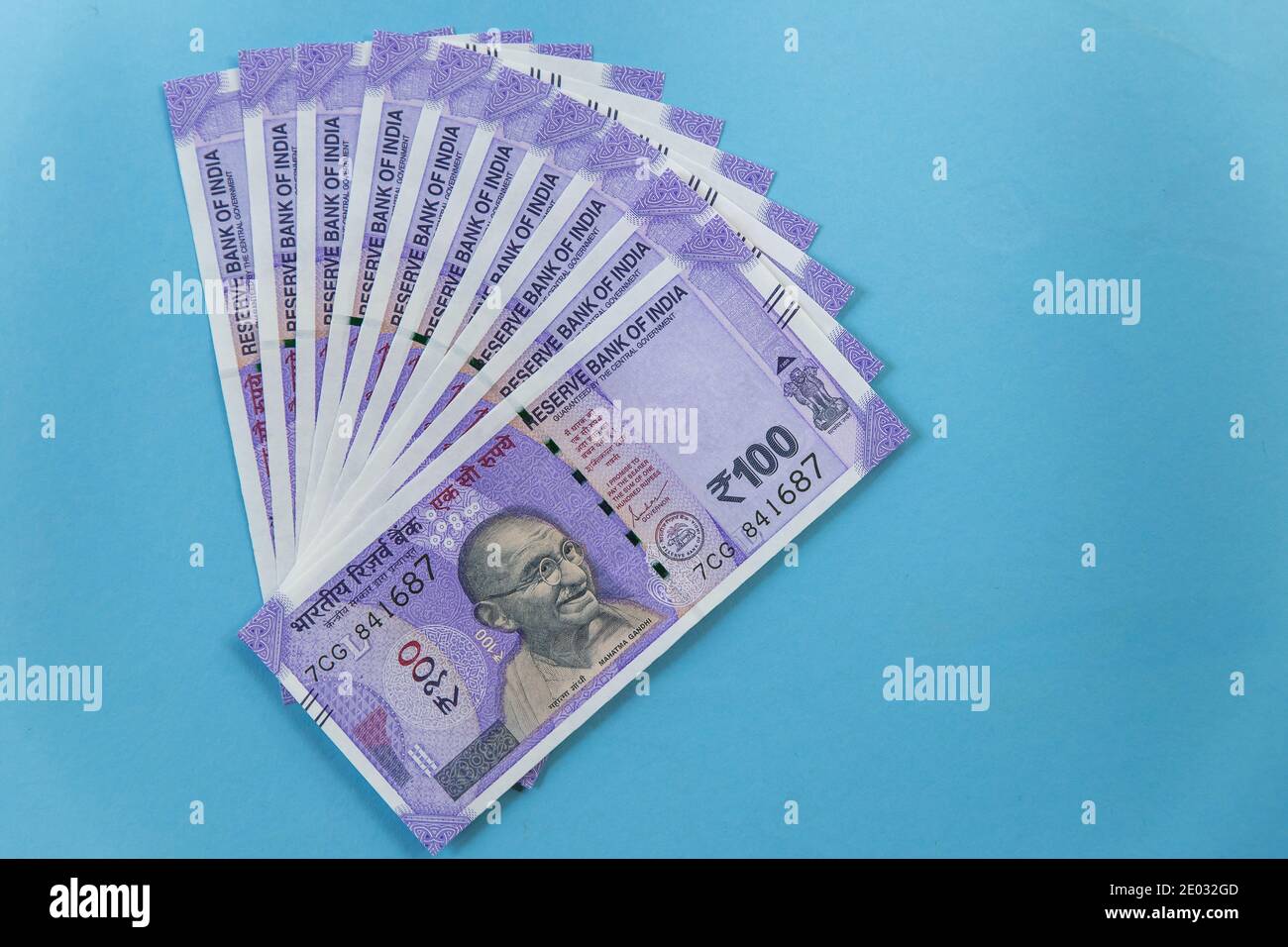 Indian paper currency with copy space Stock Photo