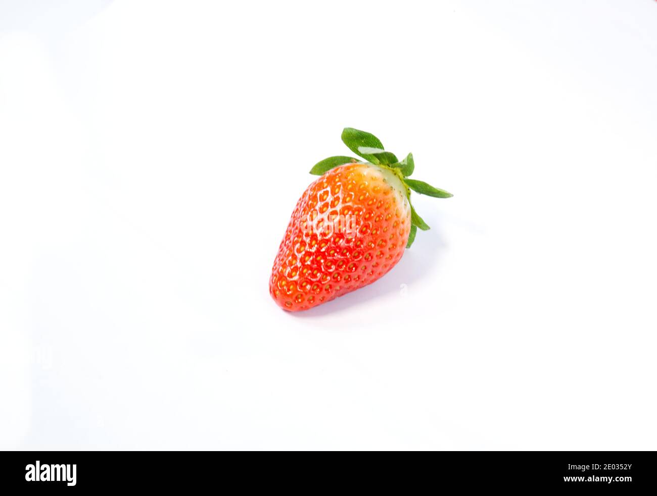 Red fresh strawberry isolated on white background Stock Photo - Alamy