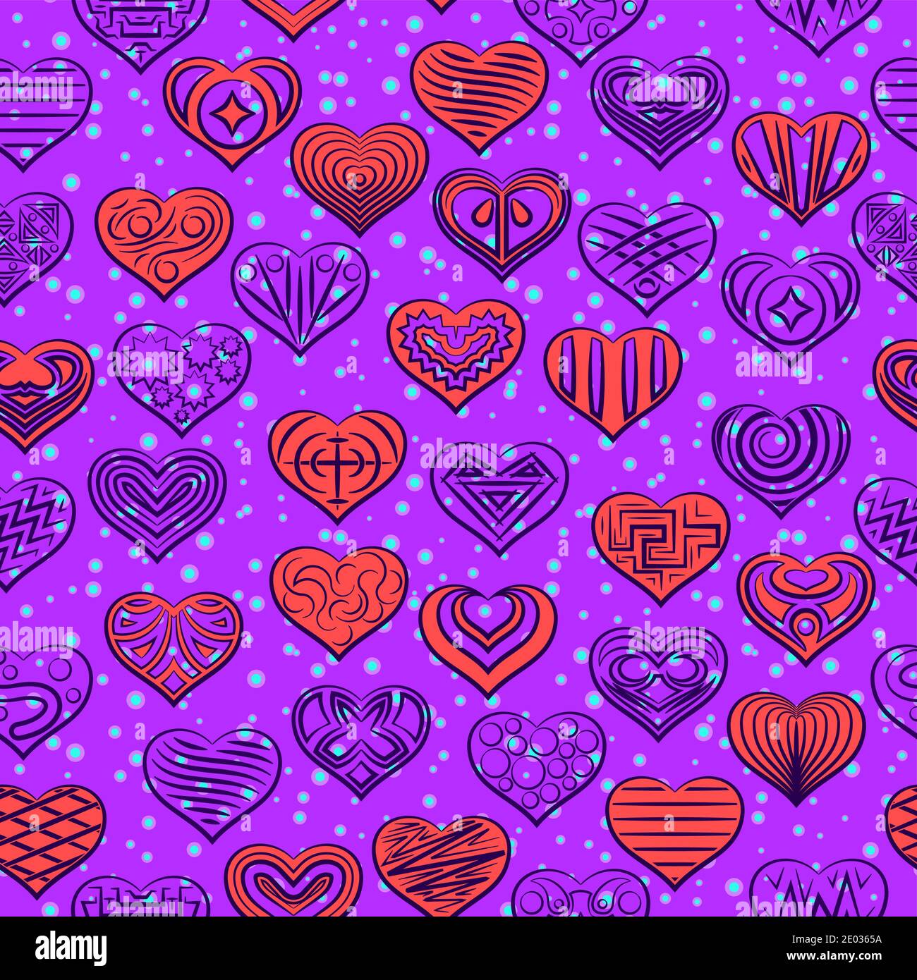 Seamless Background, Valentine Hearts Stock Vector