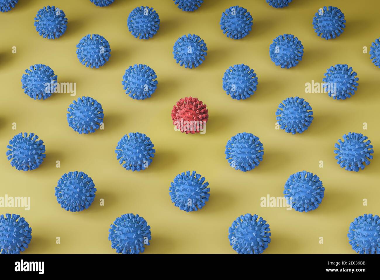 Coronavirus pattern 3d rendering. Illustration showing new strain of the virus. New variant of coronavirus Stock Photo