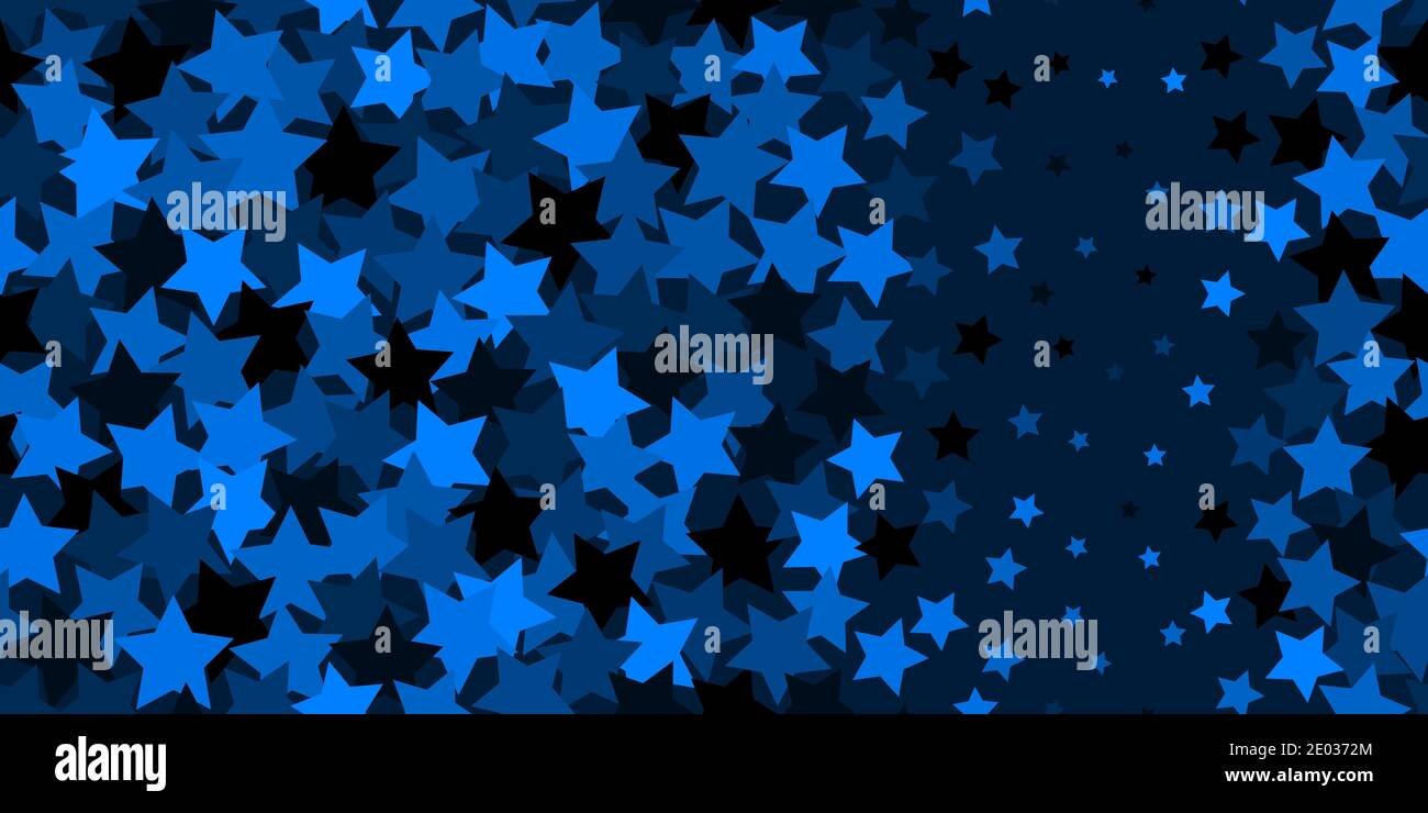 Blue sparkles, abstract luminous stardust on a dark background Stock Vector