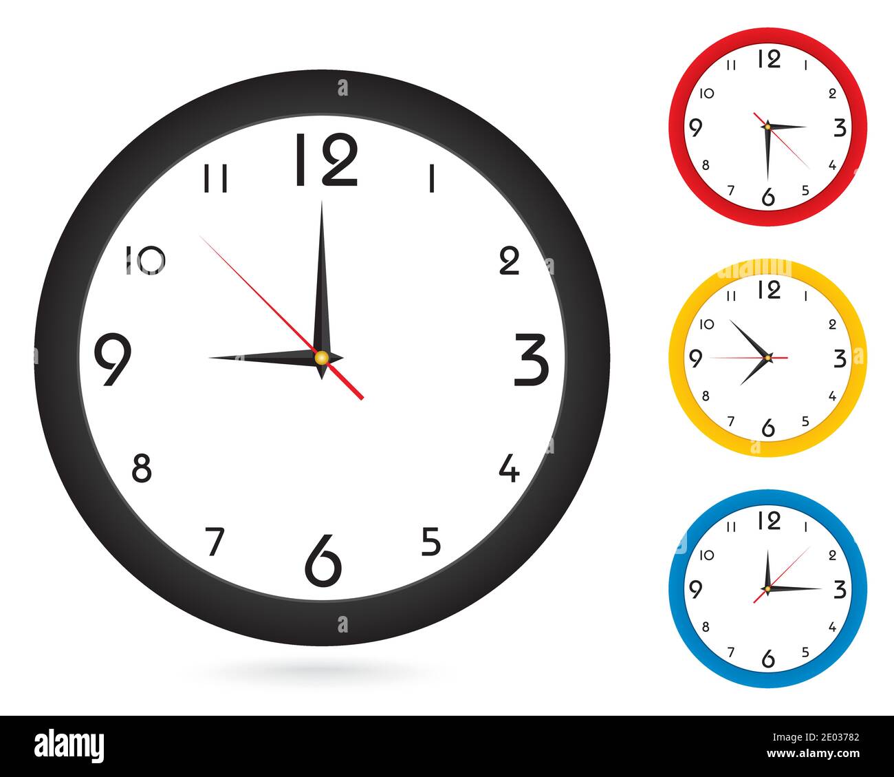 Vector simple classic wall Clock, for your clock design. Black Clock