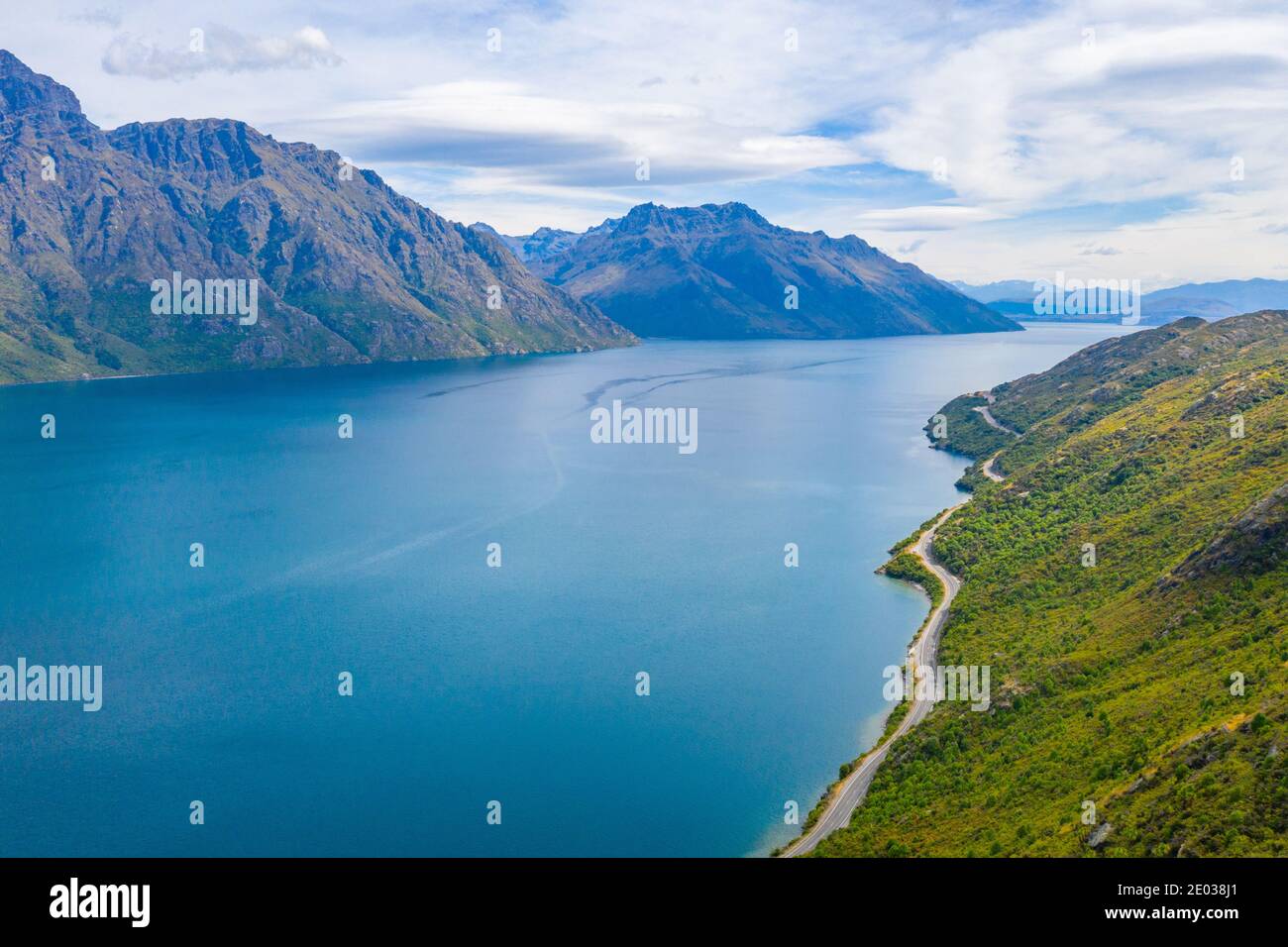 Aerial view of Wakatipu lake in New Zealand Stock Photo - Alamy