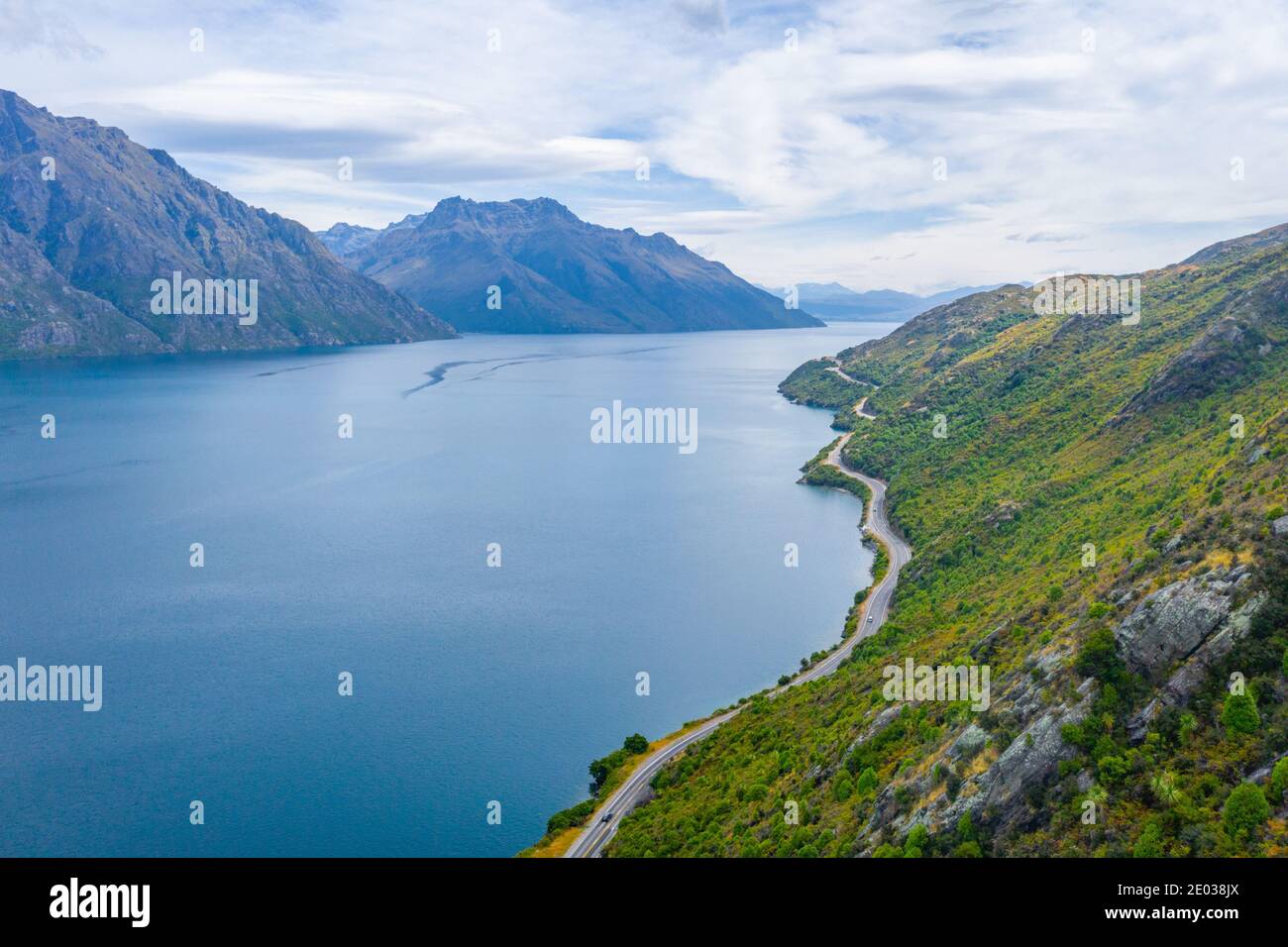 Aerial view of Wakatipu lake in New Zealand Stock Photo - Alamy