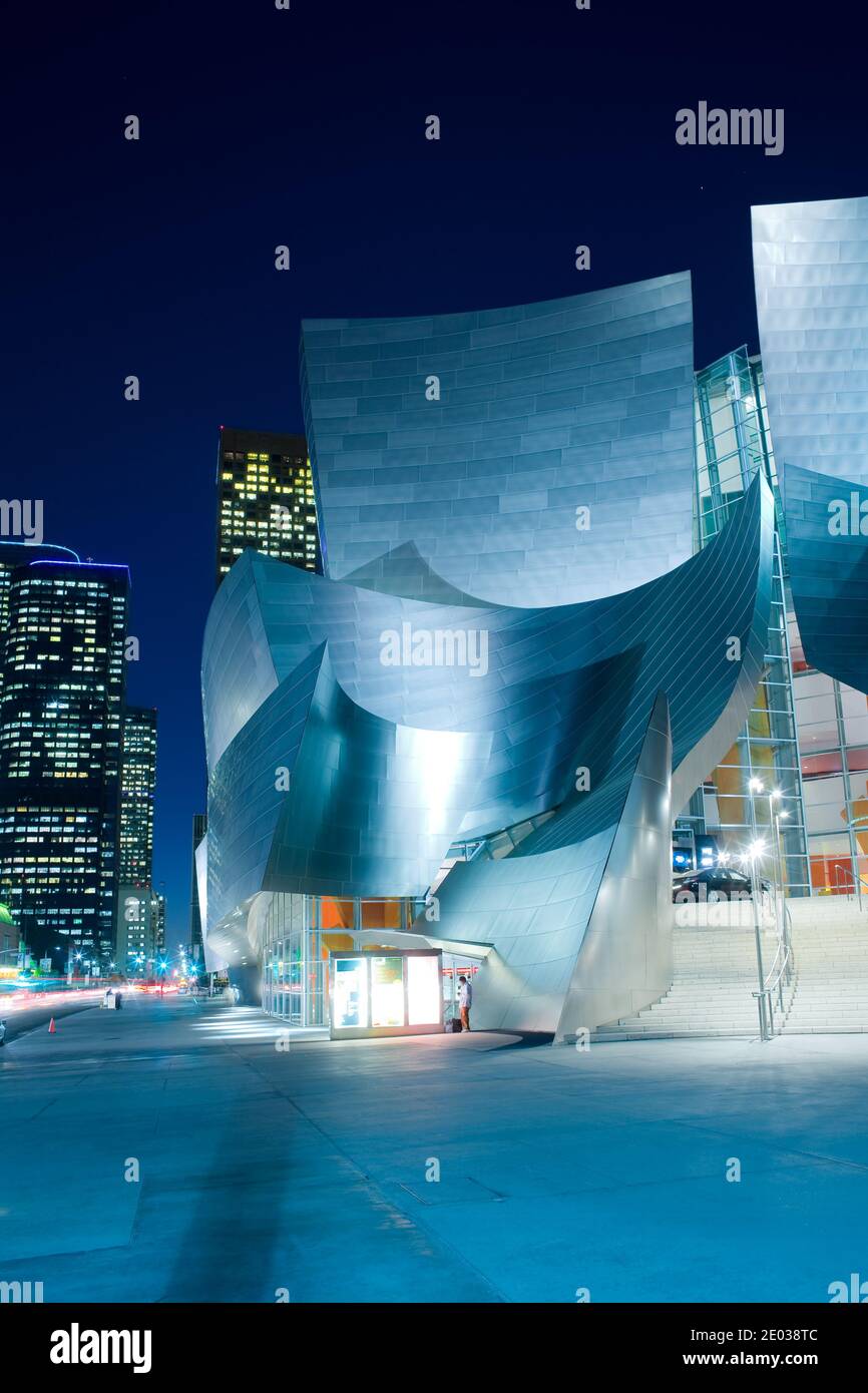 Los Angeles, California, United States - Detail of the avant garde architecture of Walt Disney Concert Hall designed by architect Fr Stock Photo