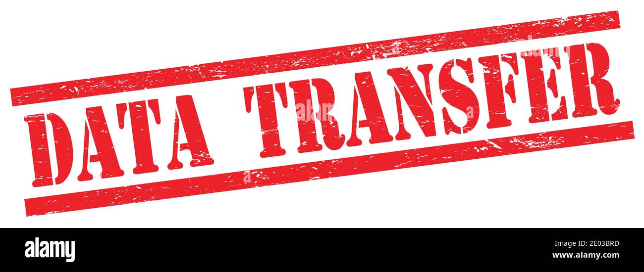 DATA TRANSFER text on red grungy rectangle vintage stamp Stock Photo ...