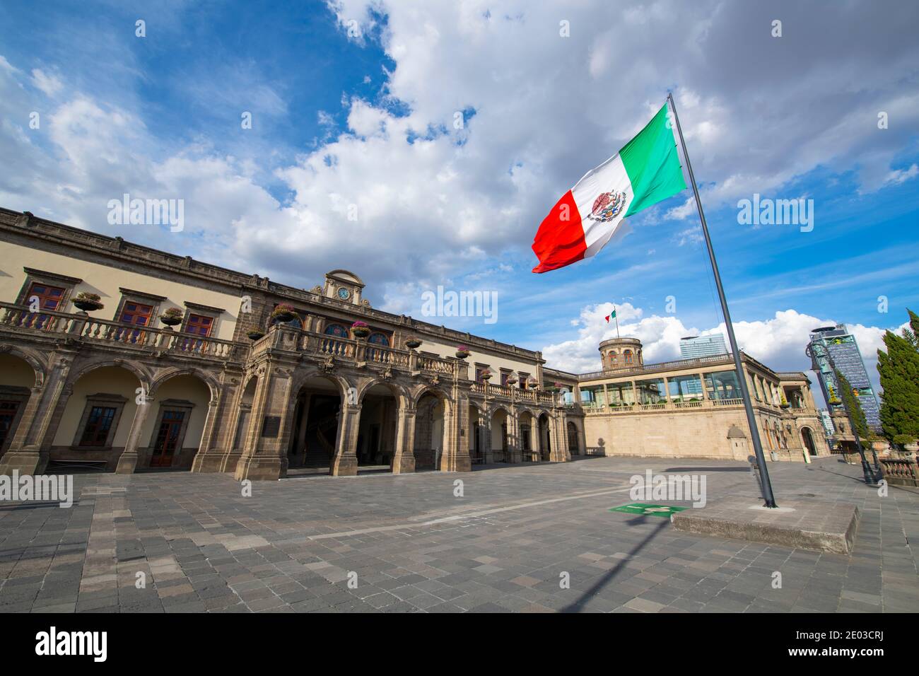 Chapultepec Castle was built in 1864 with Neoclassical style on Chapultepec Hill in Mexico City CDMX, Mexico. The castle was the residence of Emperor Stock Photo