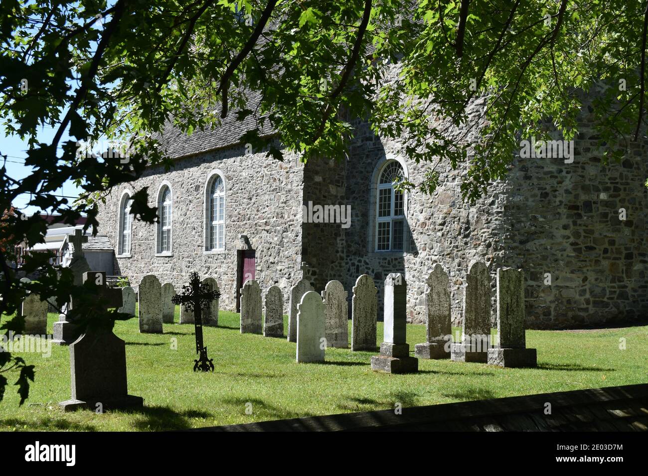 Le cimetière de l'église de Saint-François, Québec Stock Photo