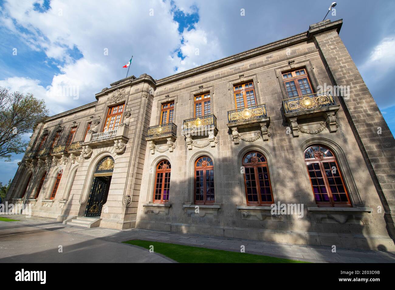 Chapultepec Castle was built in 1864 with Neoclassical style on Chapultepec Hill in Mexico City CDMX, Mexico. The castle was the residence of Emperor Stock Photo