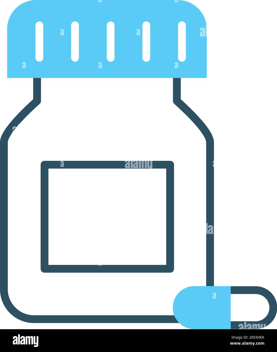medical bottle icon over white background, line style, vector