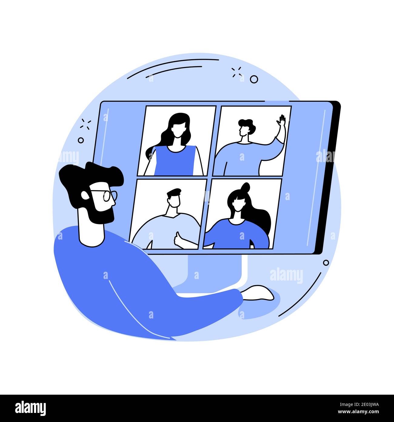 Online conference abstract concept vector illustration Stock Vector ...
