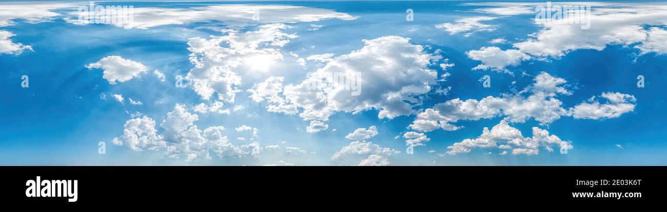Blue sky with light clouds Seamless panorama in spherical ...