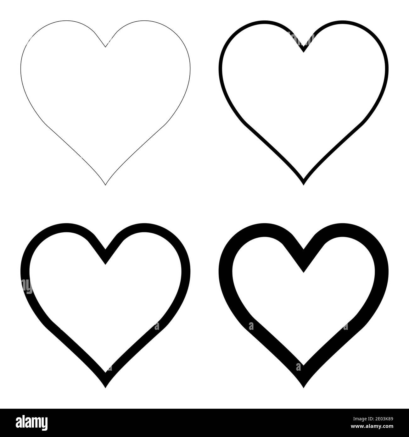 Like heart symbol icon contour, outline . Live webcast webinar, chat. Vector social network black graceful heart web button Stock Vector