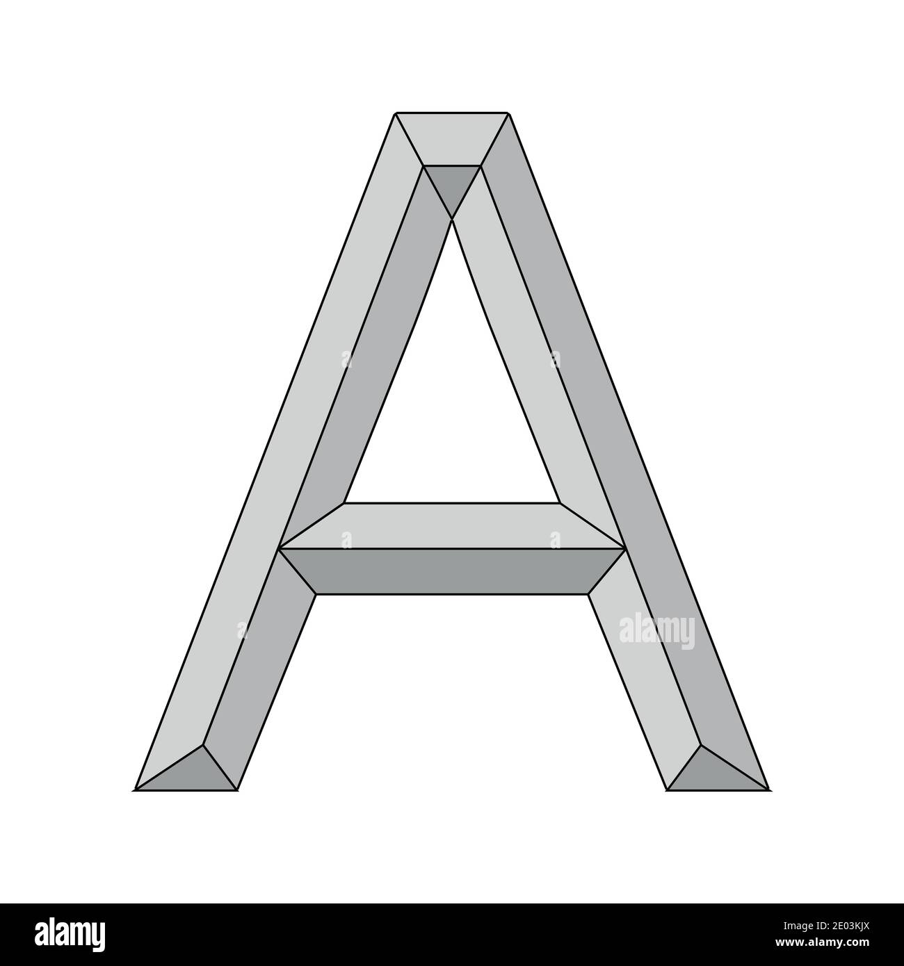 logo three dimensional letter a, vector capital first letter of the alphabet a symbol primacy and origin Stock Vector