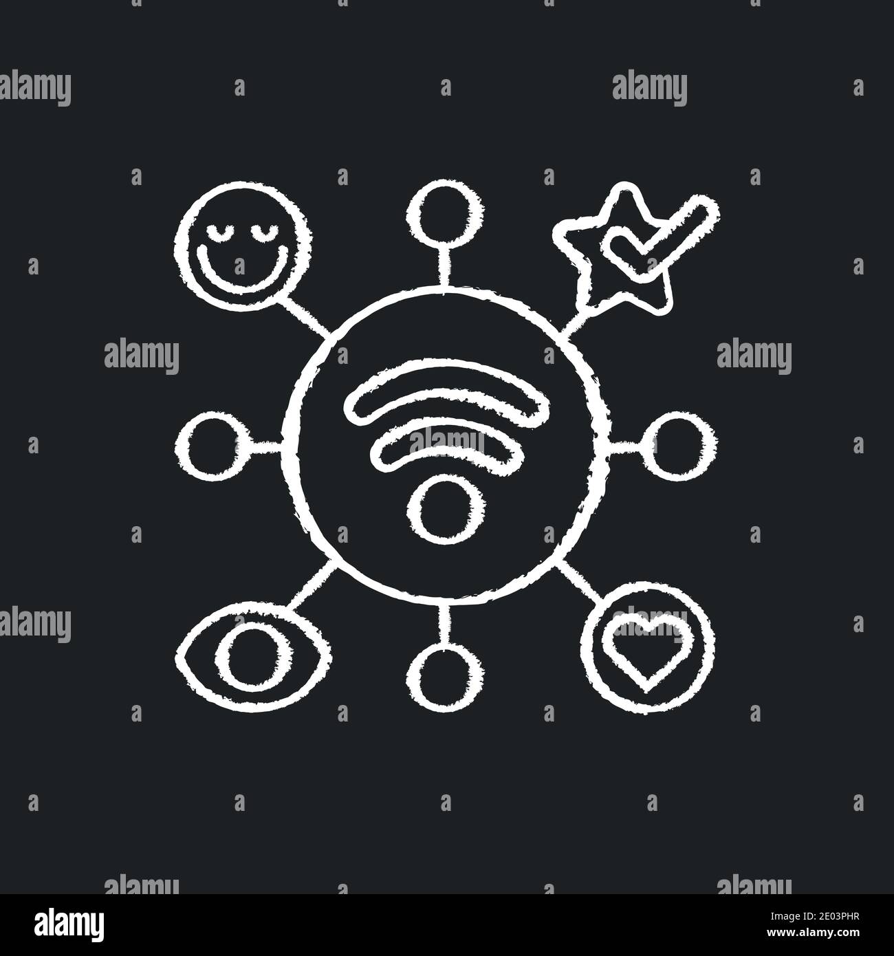 Close Range Marketing chalk white icon on black background Stock Vector ...