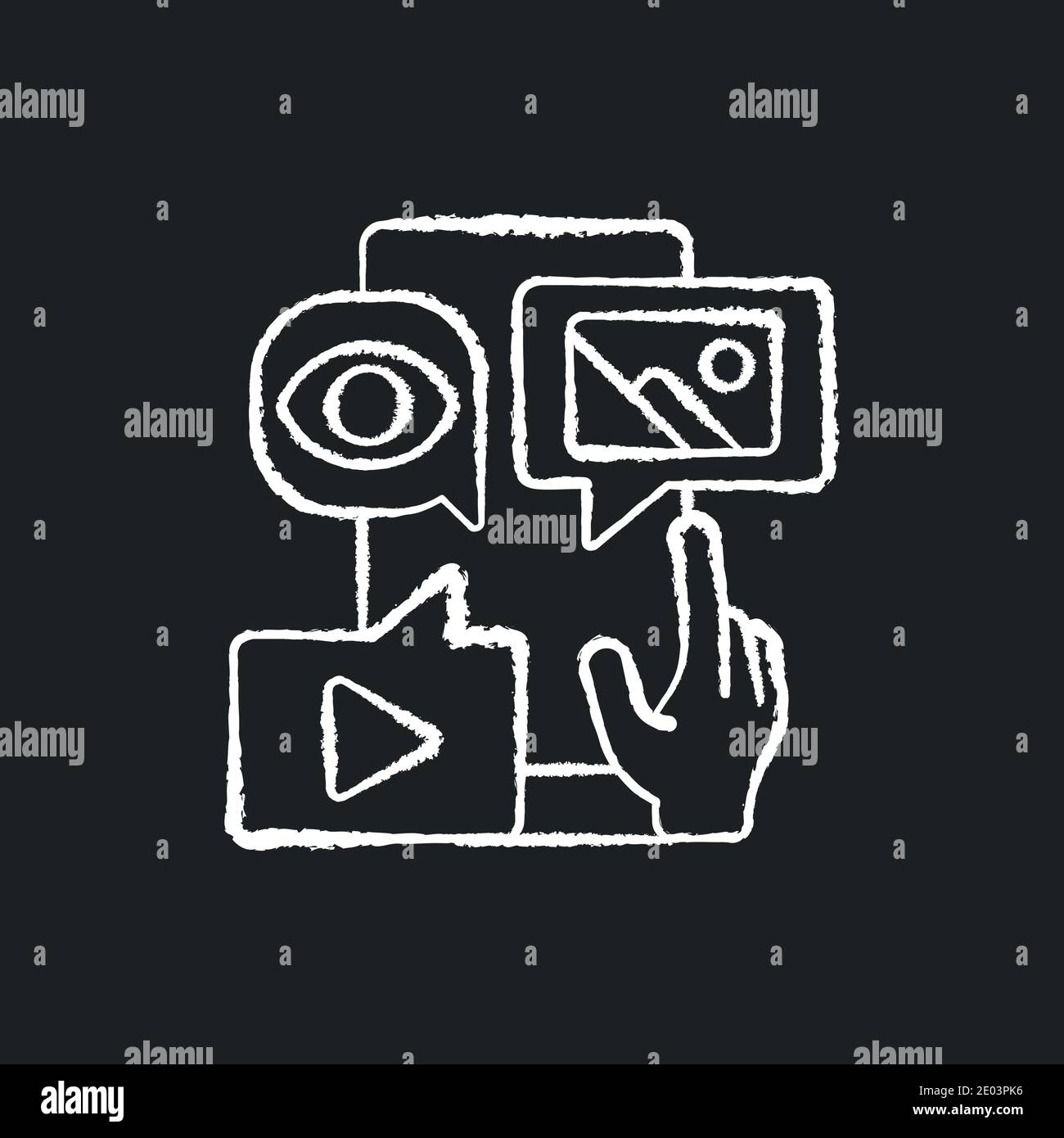 Content marketing chalk white icon on black background Stock Vector ...