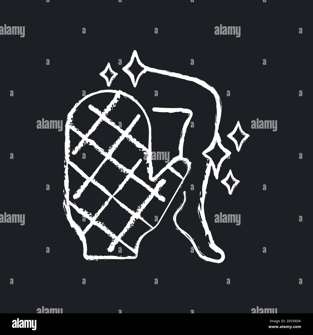 Body scrubber chalk white icon on black background Stock Vector