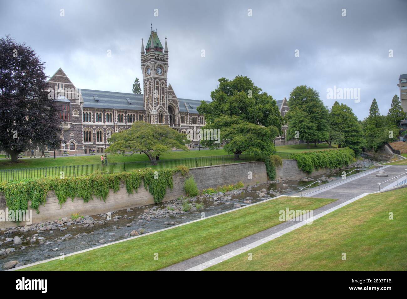 Historical building in the campus of University of Otago in Dunedin ...