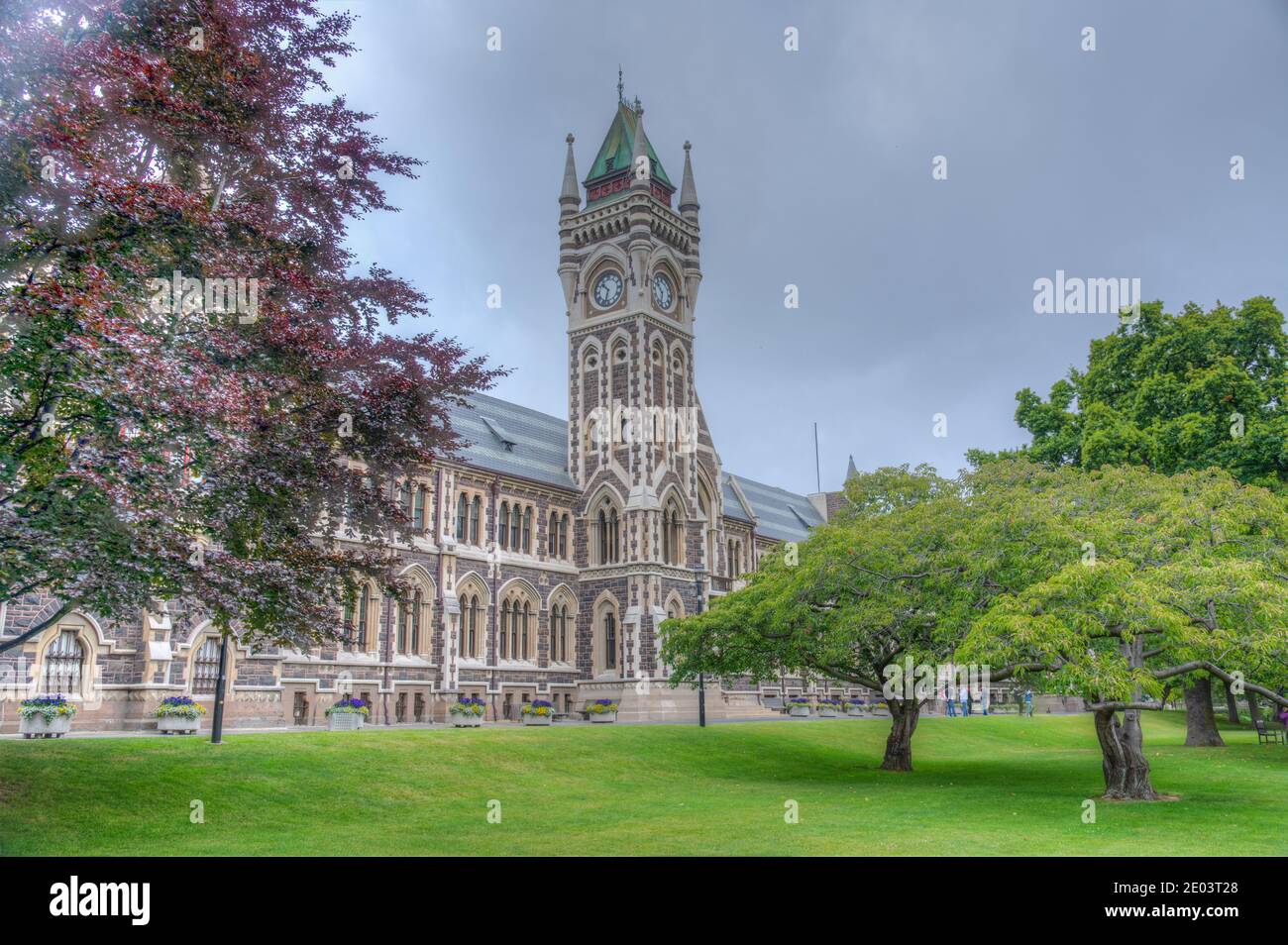 Historical building in the campus of University of Otago in Dunedin ...