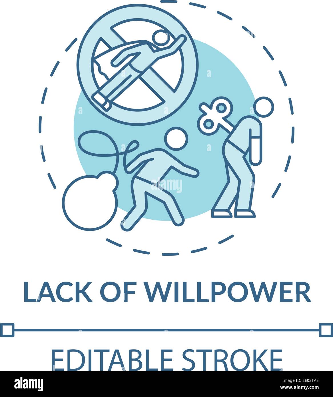 Willpower lacking concept icon Stock Vector