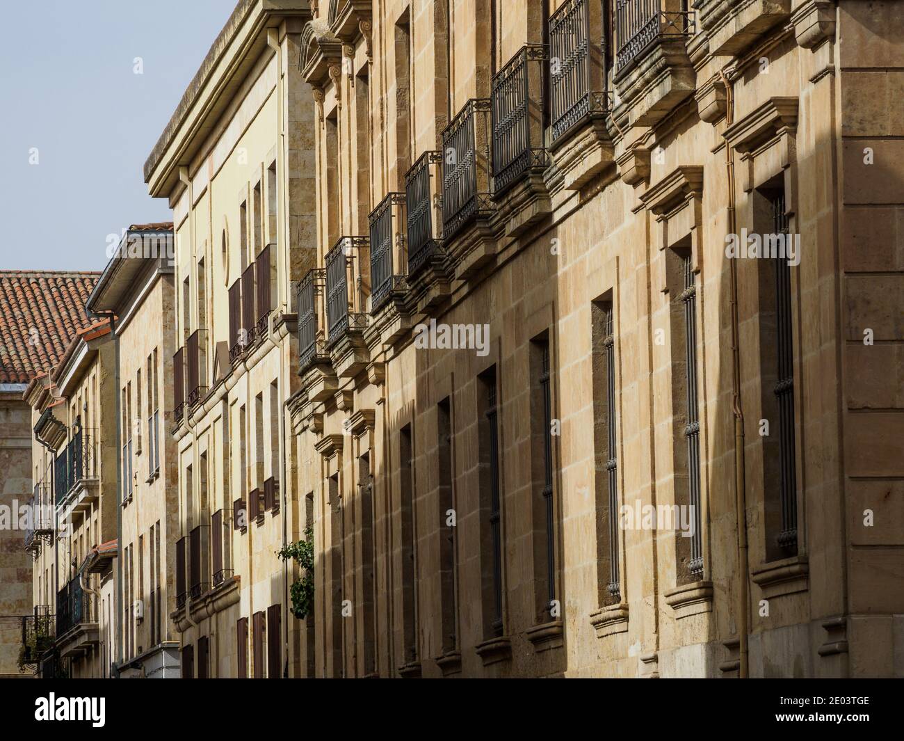 Tourist Sights of Salamanca, Spain, including University of Salamanca & the Roman Bridge Stock Photo