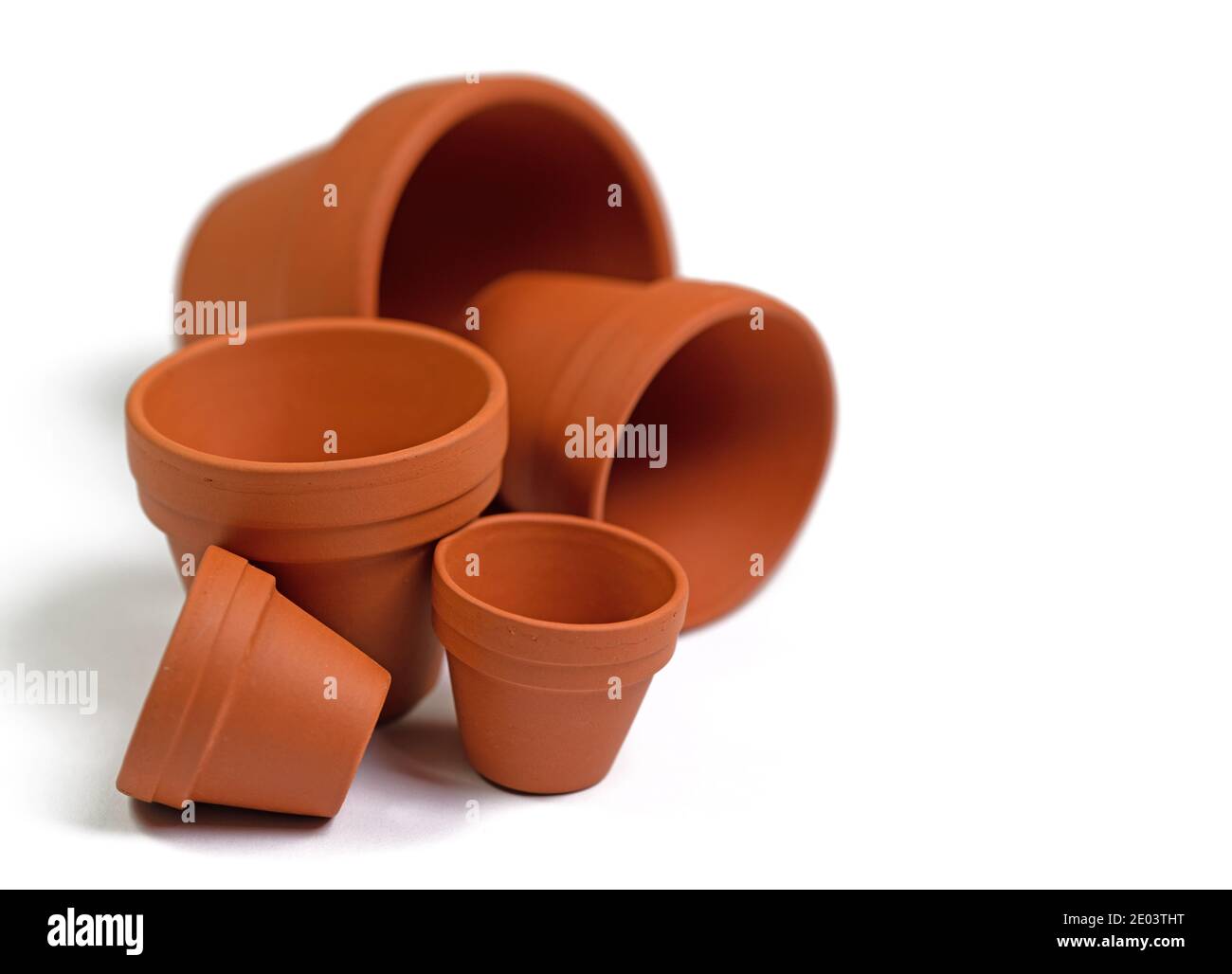 Empty flower pots isolated against a white background Stock Photo Alamy