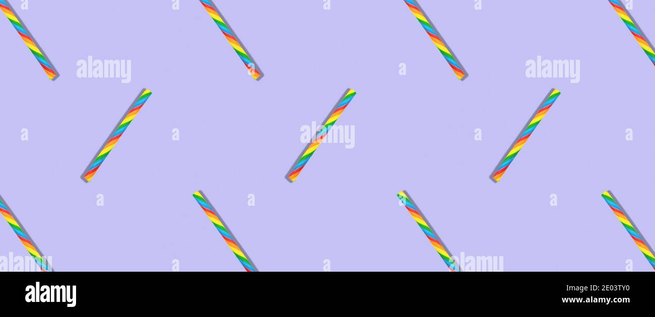 Trendy seamless candy stick pattern with shadows on pastel background ...