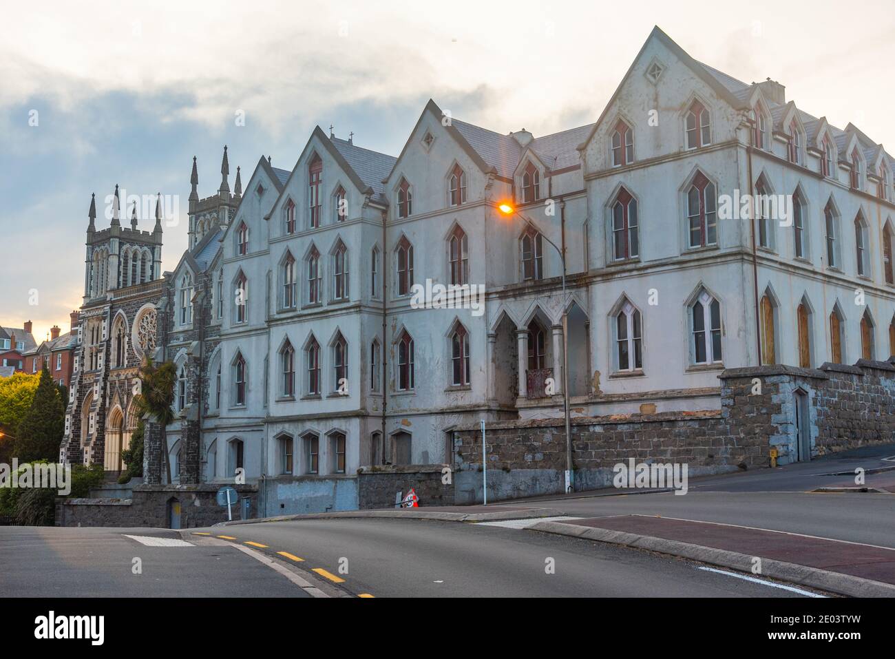 Historical houses in center of Dunedin, New Zealand Stock Photo Alamy