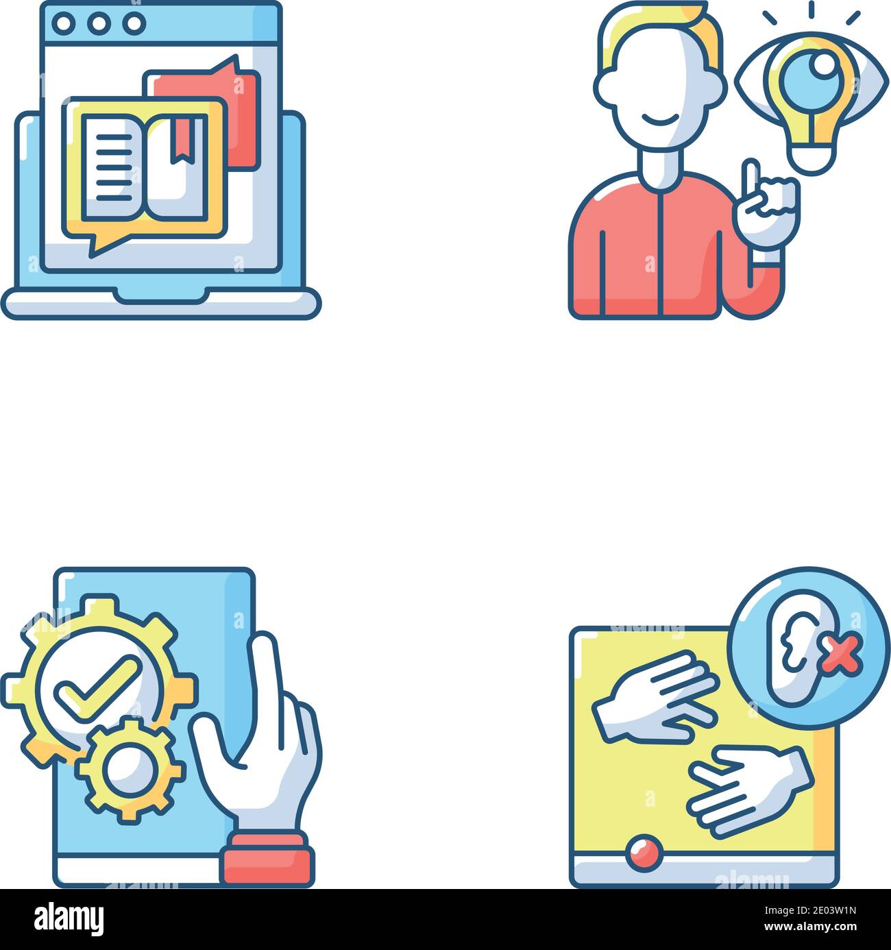 User experience management RGB color icons set Stock Vector Image & Art ...