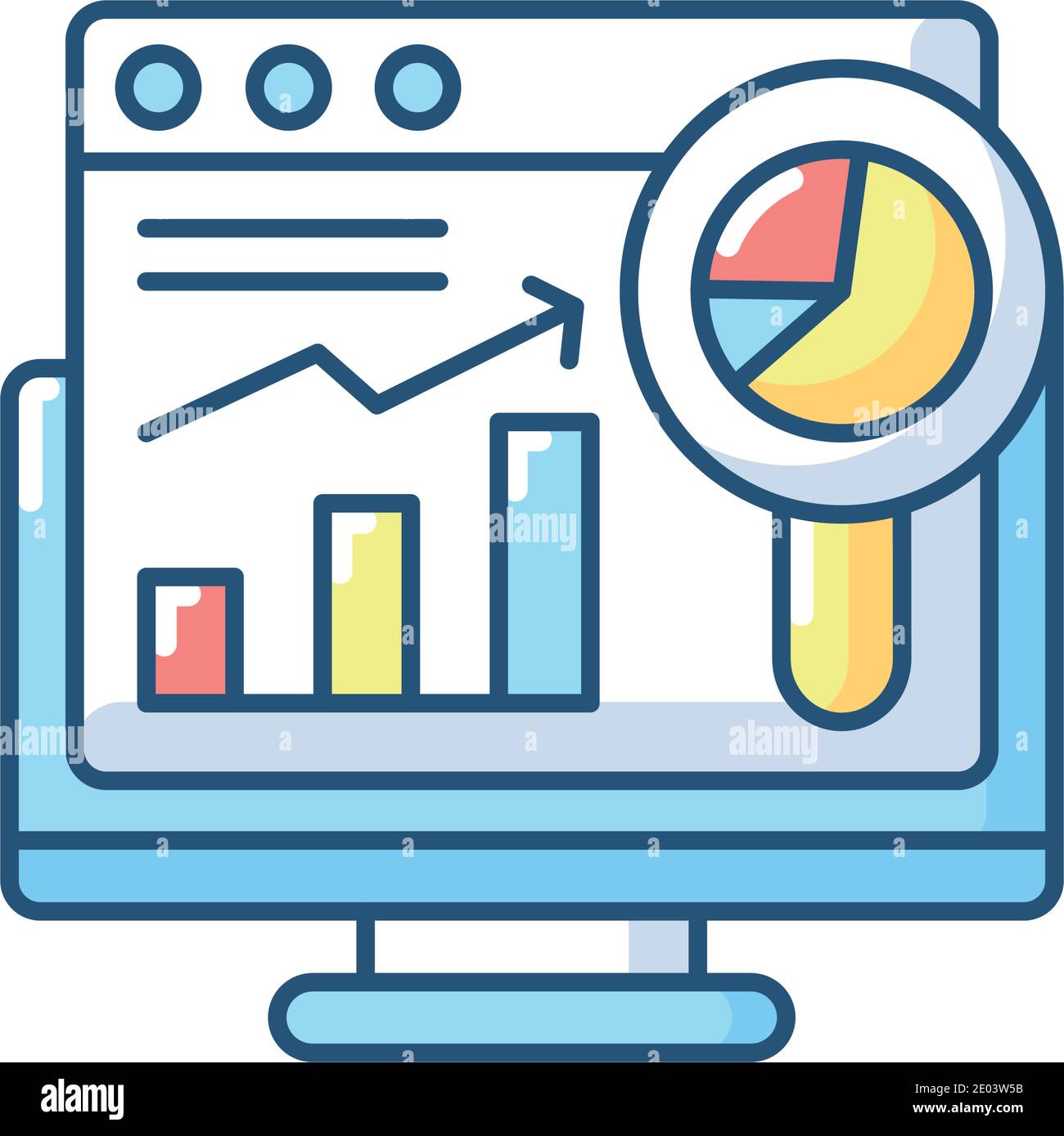 Web analytics RGB color icon Stock Vector