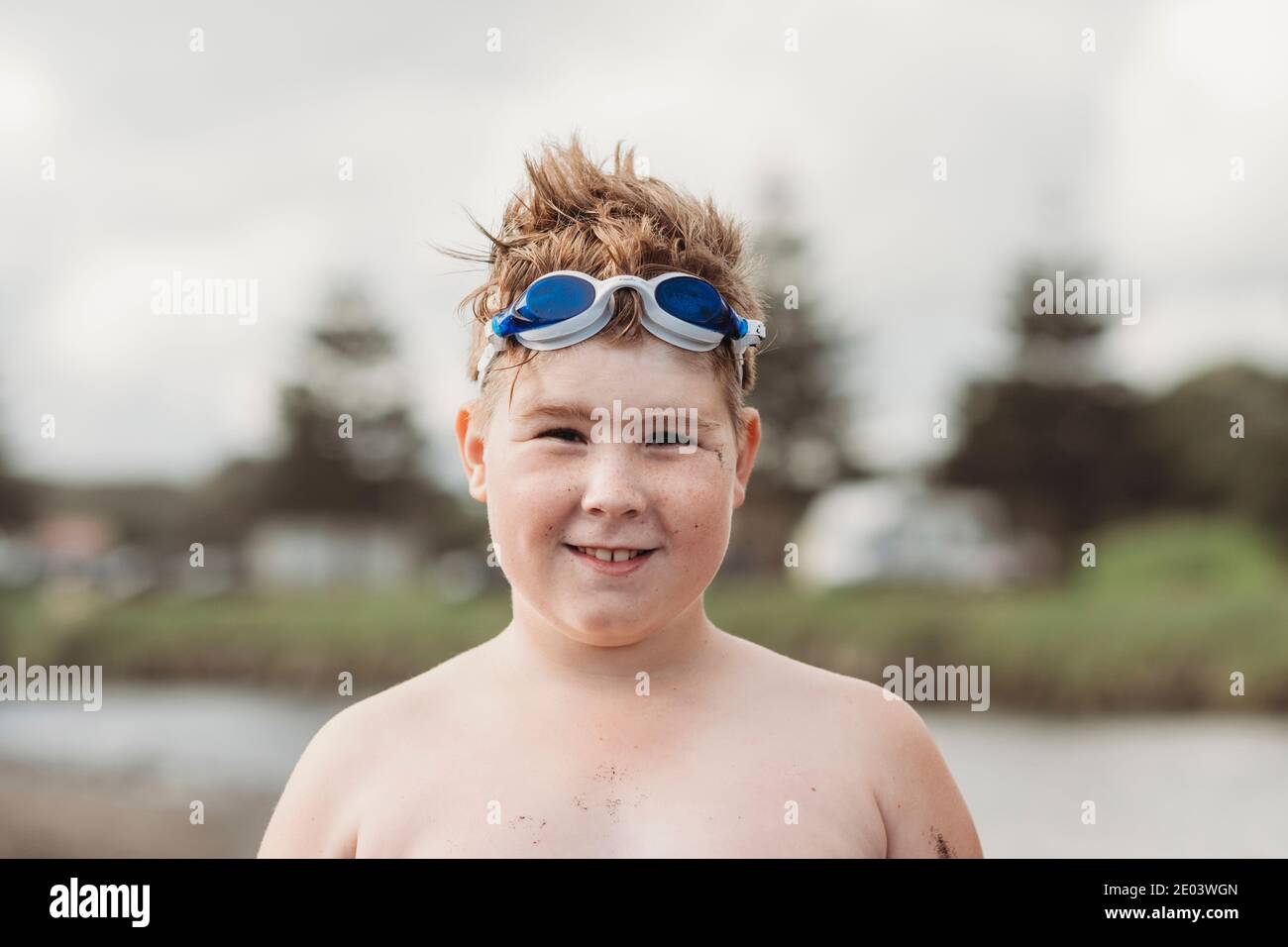 Young Boy Goggles On Head High Resolution Stock Photography and Images