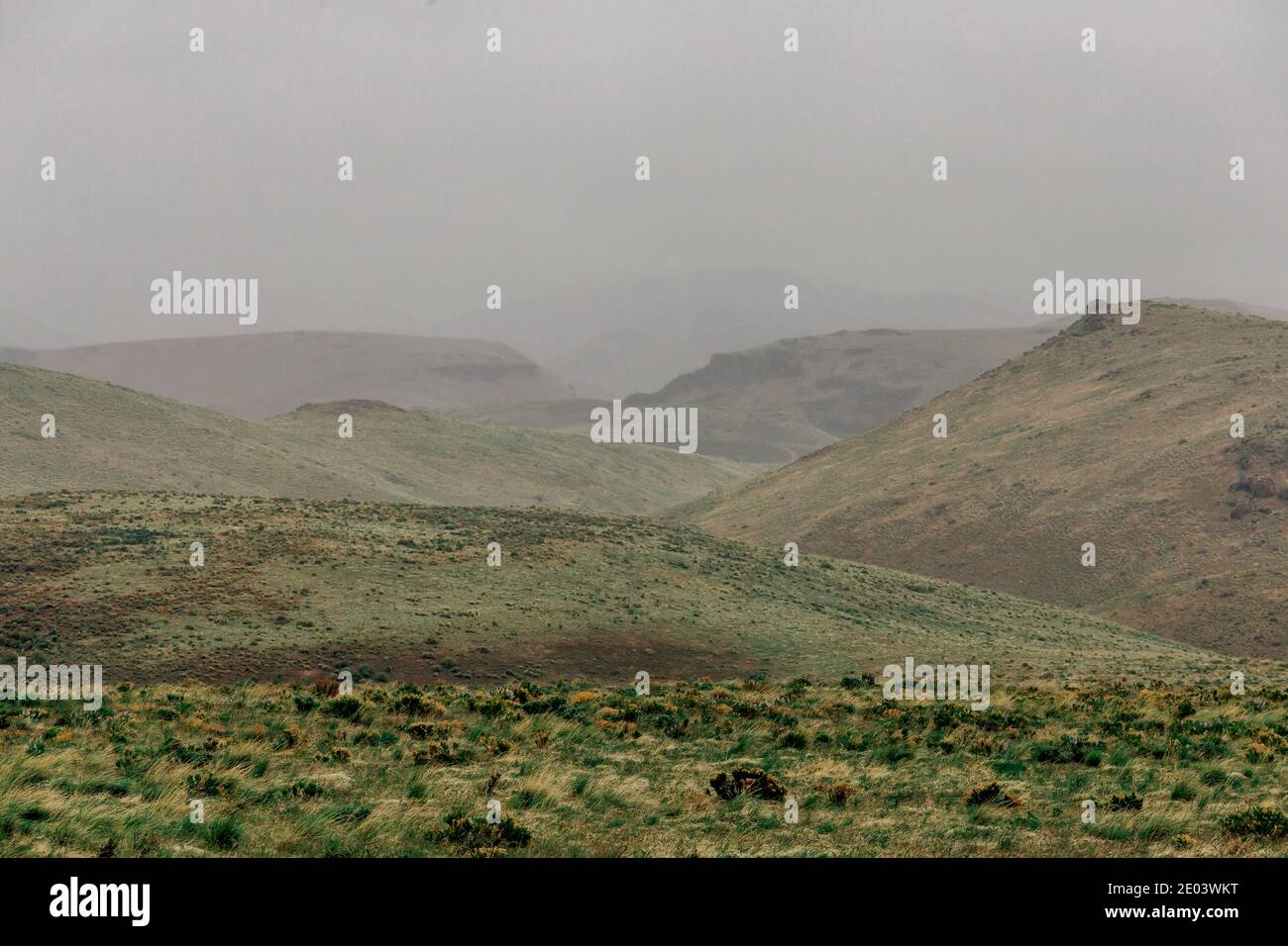 A landscape on a cloudy day in Owyhee, Oregon. Stock Photo