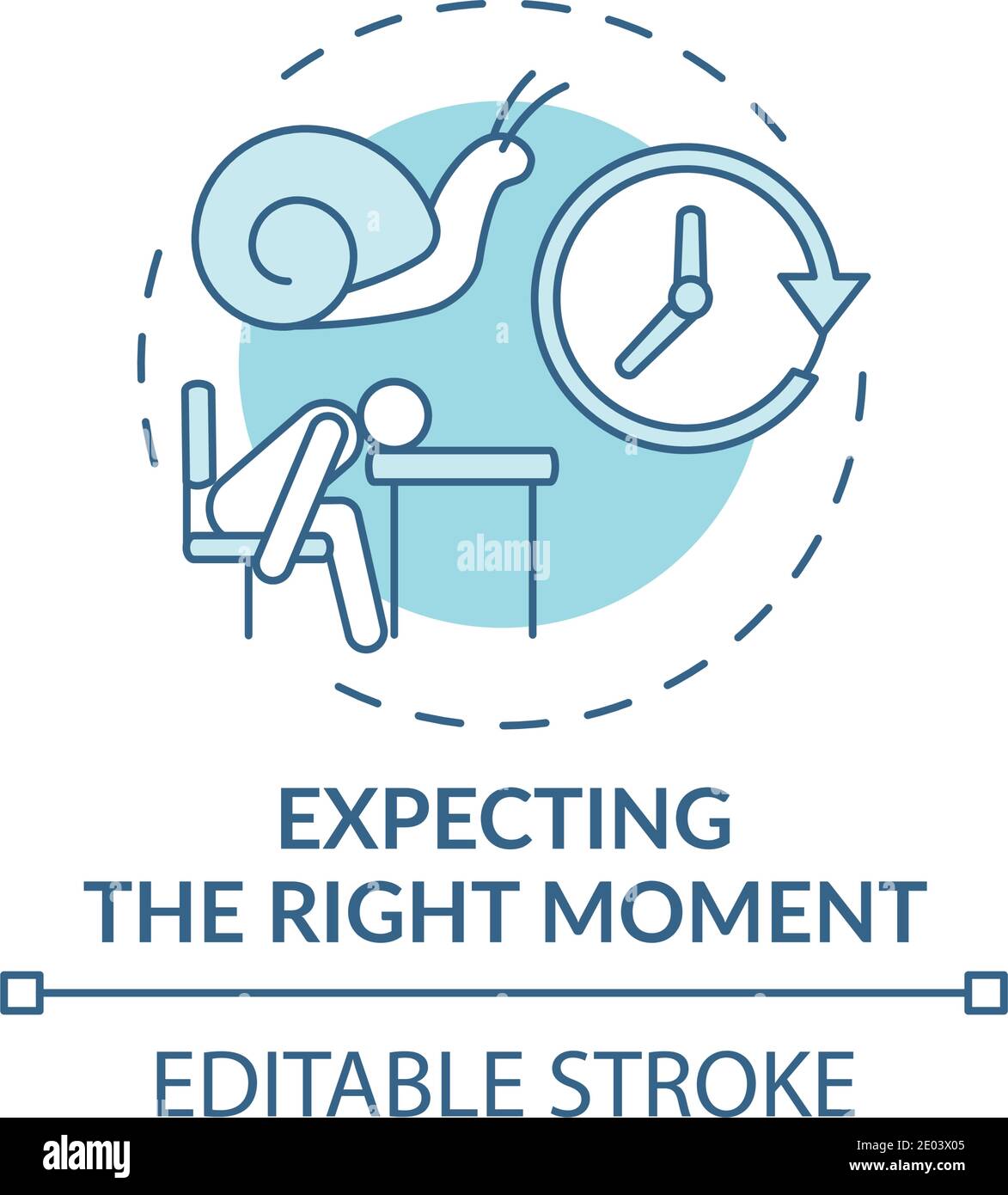Right moment expecting concept icon Stock Vector