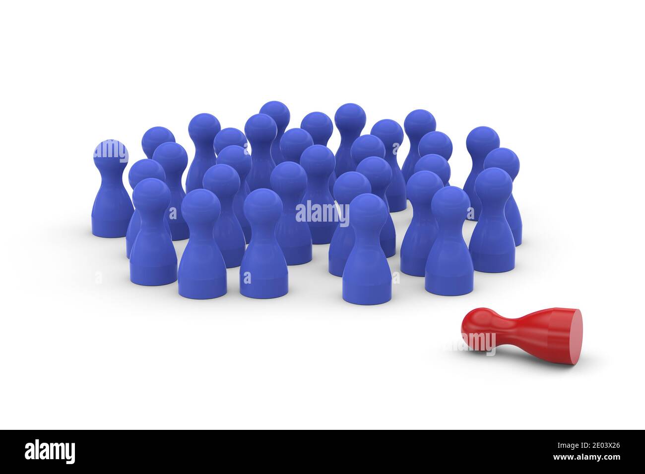 Outcast from the group concept image - 3D illustration Stock Photo - Alamy