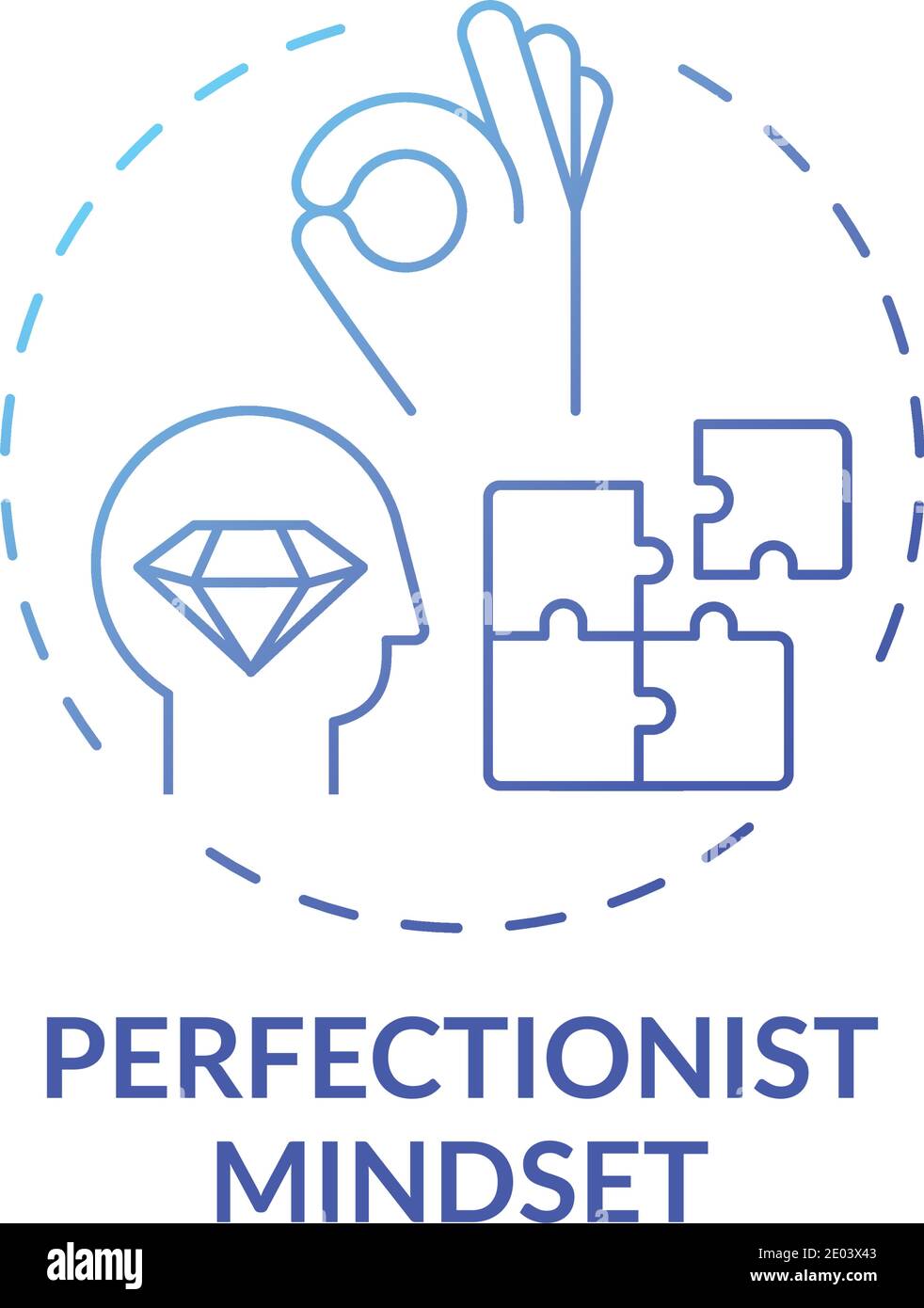 Perfectionist mindset concept icon Stock Vector