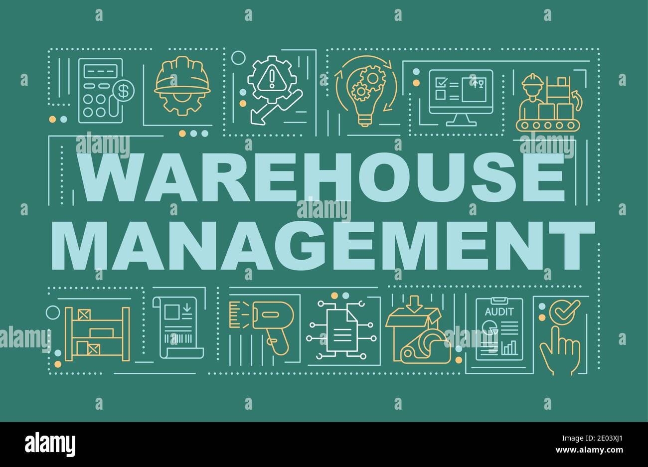 Warehouse management word concepts banner Stock Vector