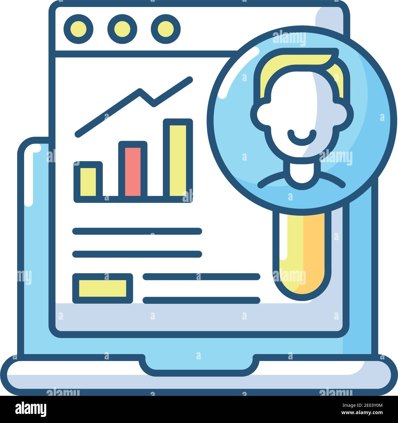 User research RGB color icon Stock Vector