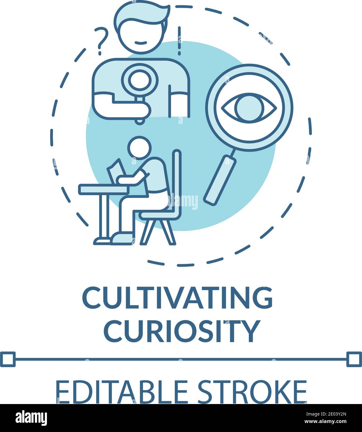Cultivating curiosity concept icon Stock Vector