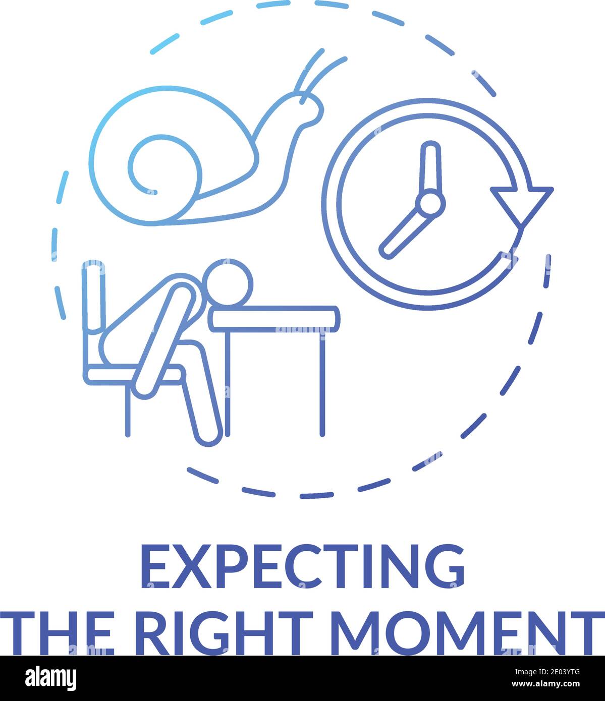 Right moment expecting concept icon Stock Vector